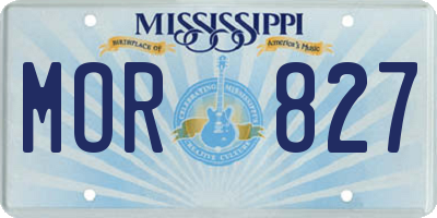 MS license plate MOR827