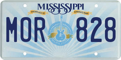 MS license plate MOR828