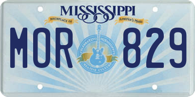 MS license plate MOR829