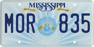 MS license plate MOR835