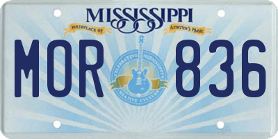 MS license plate MOR836