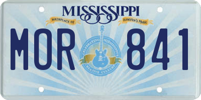 MS license plate MOR841
