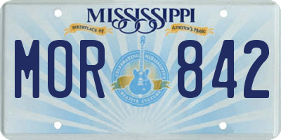 MS license plate MOR842