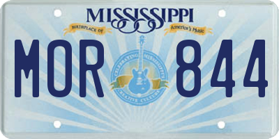MS license plate MOR844
