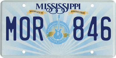 MS license plate MOR846