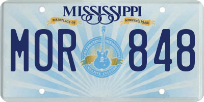 MS license plate MOR848