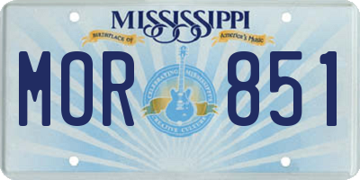 MS license plate MOR851