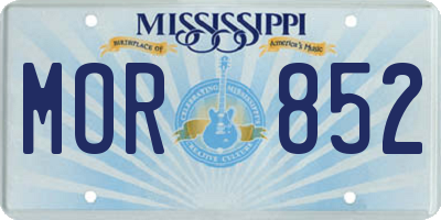MS license plate MOR852