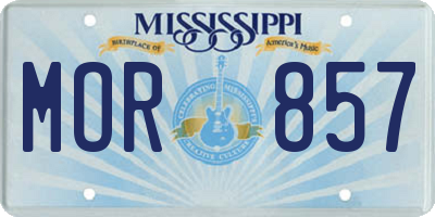 MS license plate MOR857