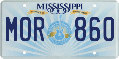MS license plate MOR860