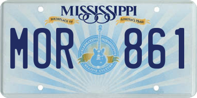 MS license plate MOR861