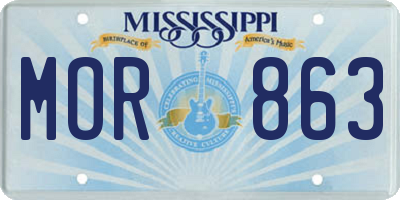 MS license plate MOR863
