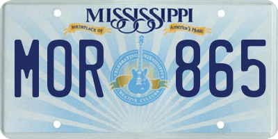 MS license plate MOR865