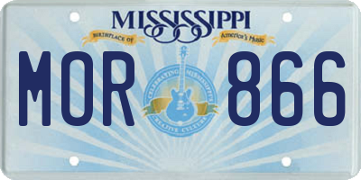MS license plate MOR866