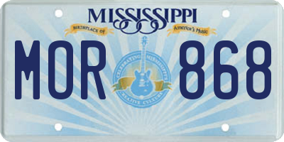 MS license plate MOR868