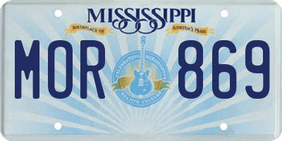 MS license plate MOR869
