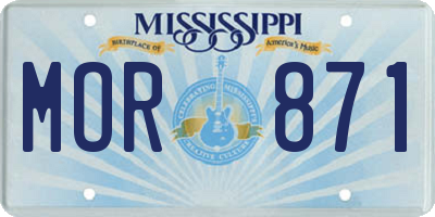 MS license plate MOR871