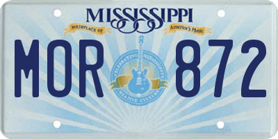 MS license plate MOR872