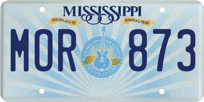 MS license plate MOR873