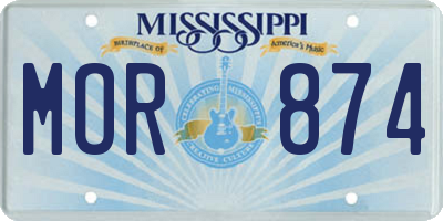 MS license plate MOR874
