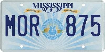 MS license plate MOR875