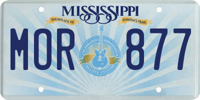 MS license plate MOR877