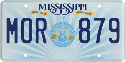 MS license plate MOR879