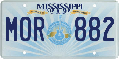 MS license plate MOR882