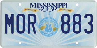 MS license plate MOR883