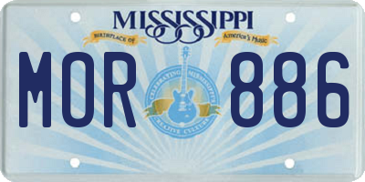 MS license plate MOR886