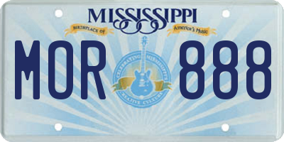 MS license plate MOR888