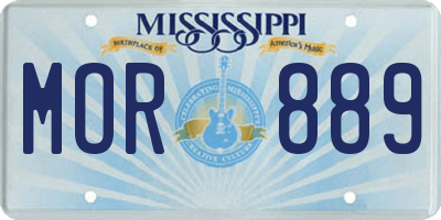 MS license plate MOR889
