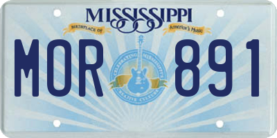 MS license plate MOR891