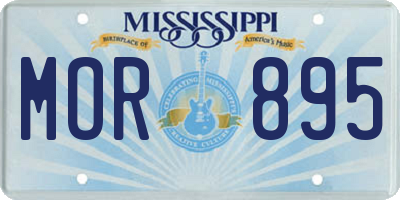 MS license plate MOR895