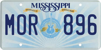 MS license plate MOR896