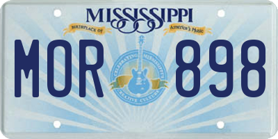 MS license plate MOR898