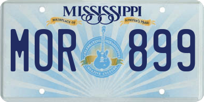 MS license plate MOR899