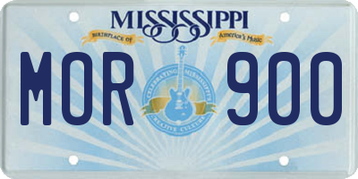 MS license plate MOR900
