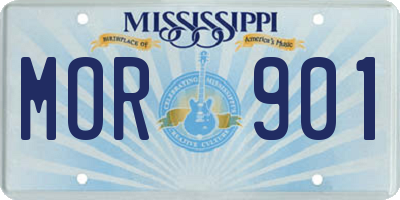 MS license plate MOR901