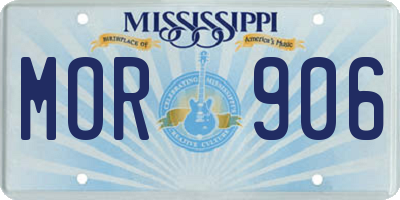 MS license plate MOR906