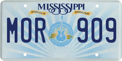 MS license plate MOR909