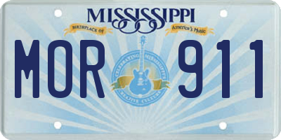 MS license plate MOR911