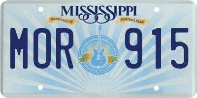 MS license plate MOR915