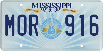 MS license plate MOR916