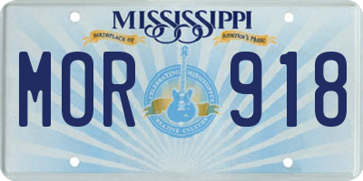 MS license plate MOR918