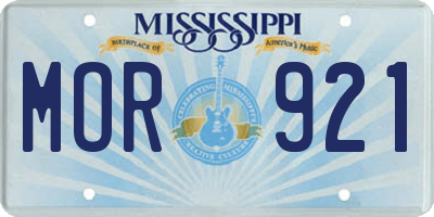 MS license plate MOR921