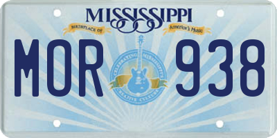 MS license plate MOR938