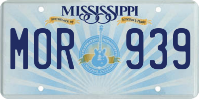 MS license plate MOR939