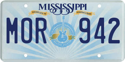 MS license plate MOR942