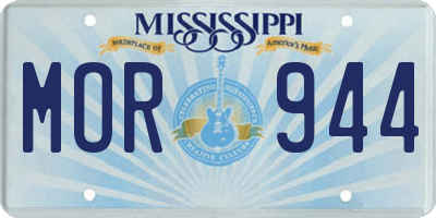 MS license plate MOR944
